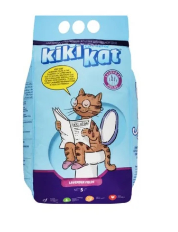 رمل كيكي كات (Kiki Kat) للقطط – بنتونيت أبيض فائق التكتل
