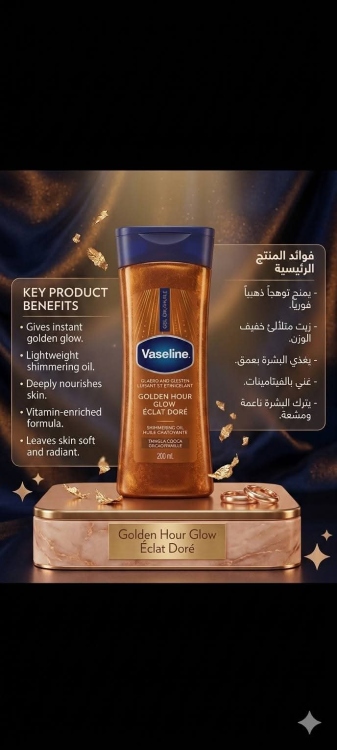 الإصدار الجديد من Vaseline Glow oils