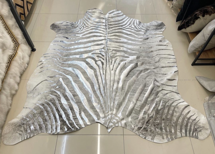Genuine zebra Cowhide rug