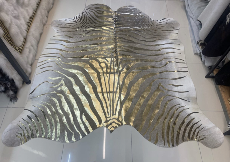 Genuine zebra Cowhide rug