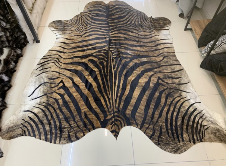 Genuine zebra Cowhide rug