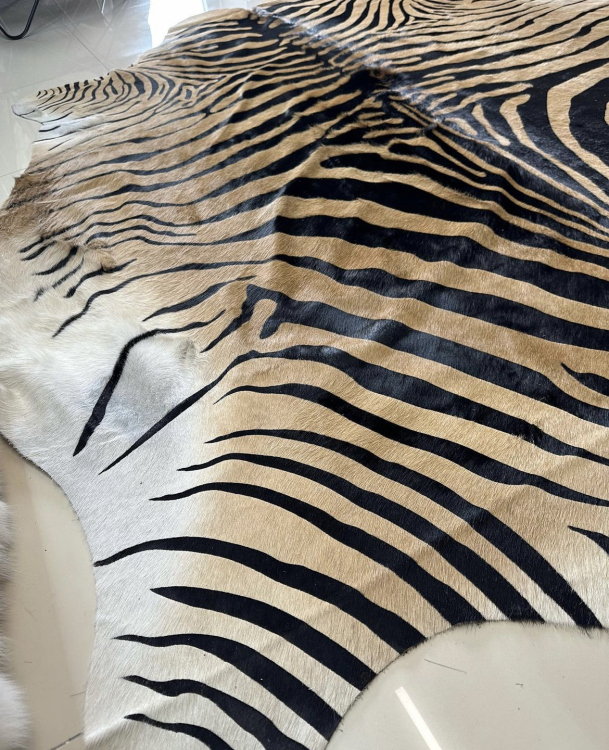 Genuine zebra Cowhide rug