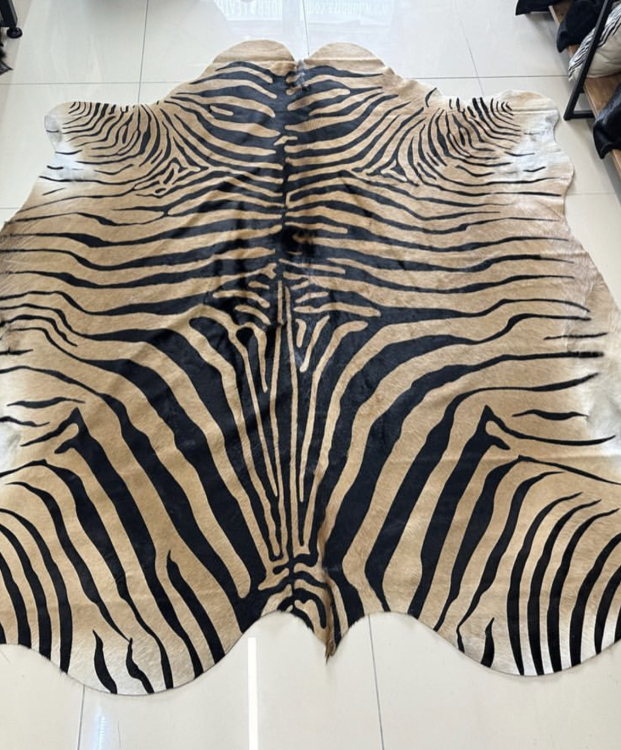 Genuine zebra Cowhide rug