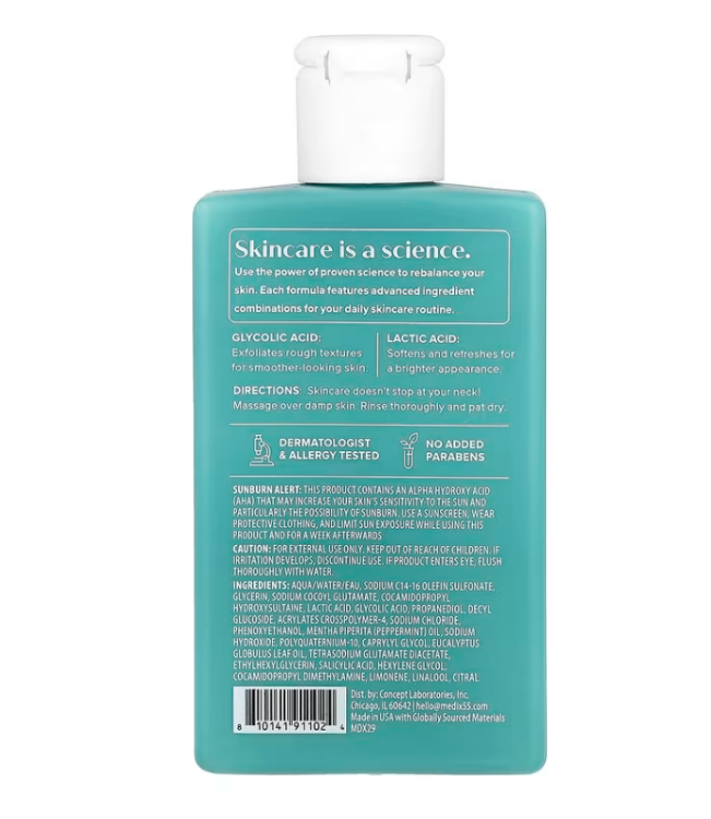Medix 5.5, Glycolic Acid + Lactic Acid Skin Perfecting Body Wash