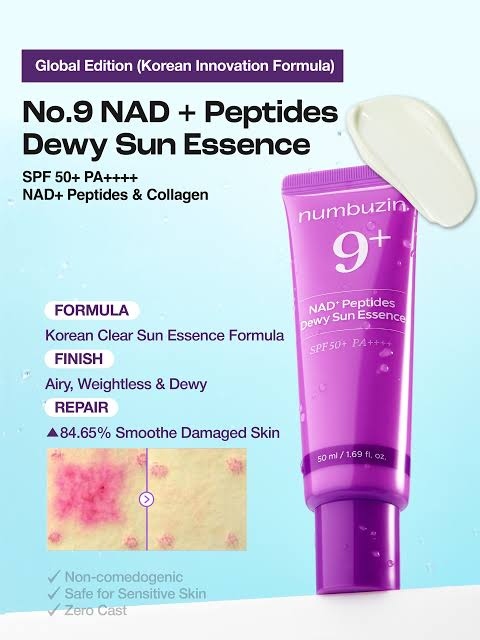 Numbuzin No.9 NAD+ Peptide Sunscreen Glow Sunscreen 