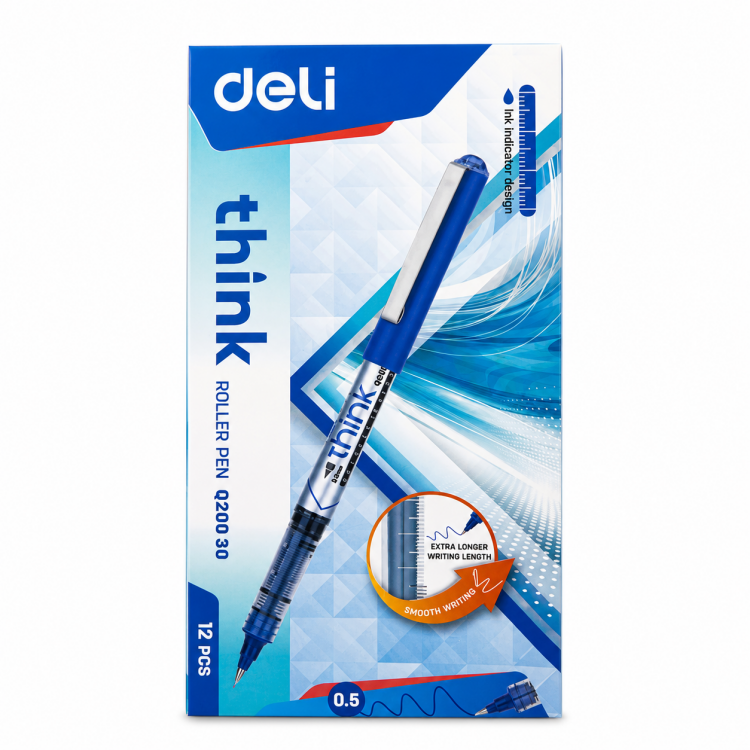 Deli قلم حبر سائل ازرق  