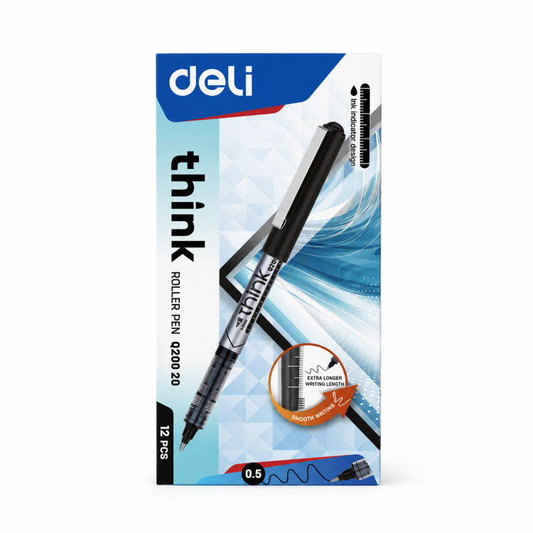 Deli قلم حبر سائل أسود