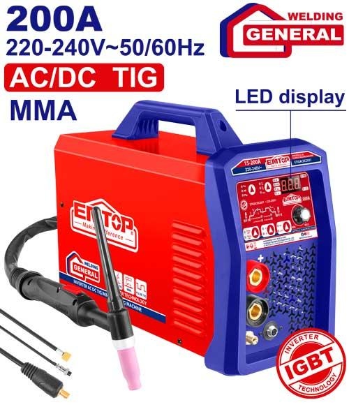 ماكنه لحام تيج ETIGACDC2051     200A TIG/MMA 1.6/4.0 MM   