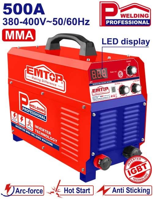 ماكنه لحام الكتروني 500A 3 فاز  سلك اللحام من EWDEM5081    ( MM2.5-6.0) MMA  