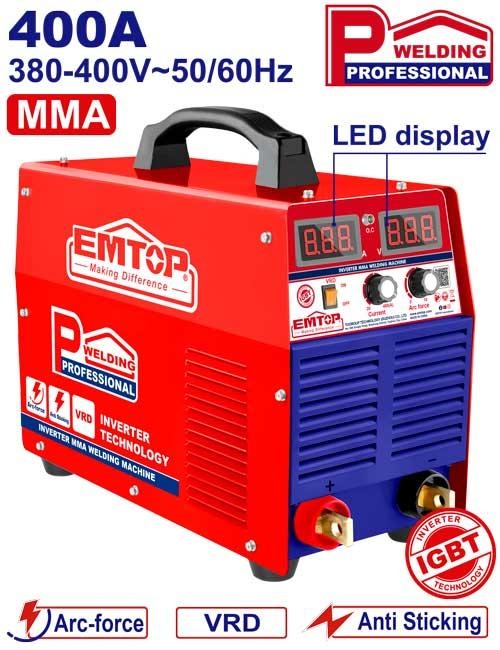 ماكنه لحام الكتروني 400A 3 فاز  سلك اللحام من EWDEM4081    ( MM2.5-5.0) MMA   