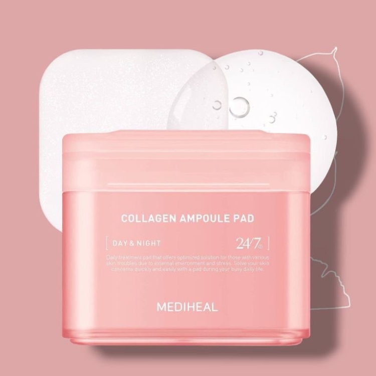 MEDIHEAL Collagen Ampoule Pad مسحات امبولات الكولاجين 