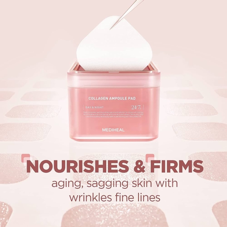 MEDIHEAL Collagen Ampoule Pad مسحات امبولات الكولاجين 