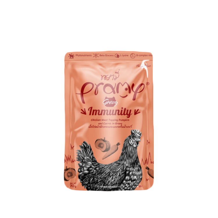 برامي بنكهة الدجاج مع القرع والجزر في صوص (لدعم المناعة)