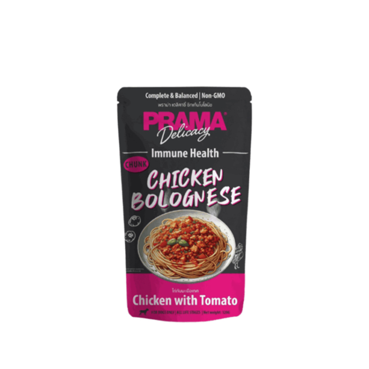 براما دليسي – دجاج مع صلصة البولونيز والطماطم للكلاب