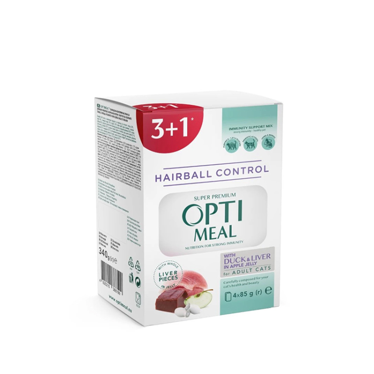 أوبتيميل طعام معلب للقطط البالغة – عبوة مختلطة (1+3)