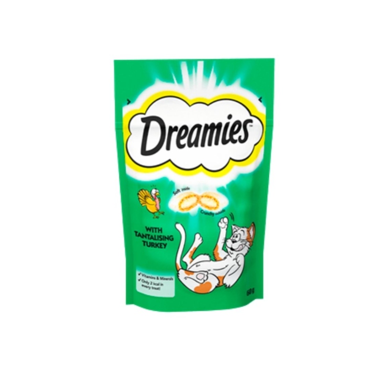 dreamies cat treat with turkey flavor