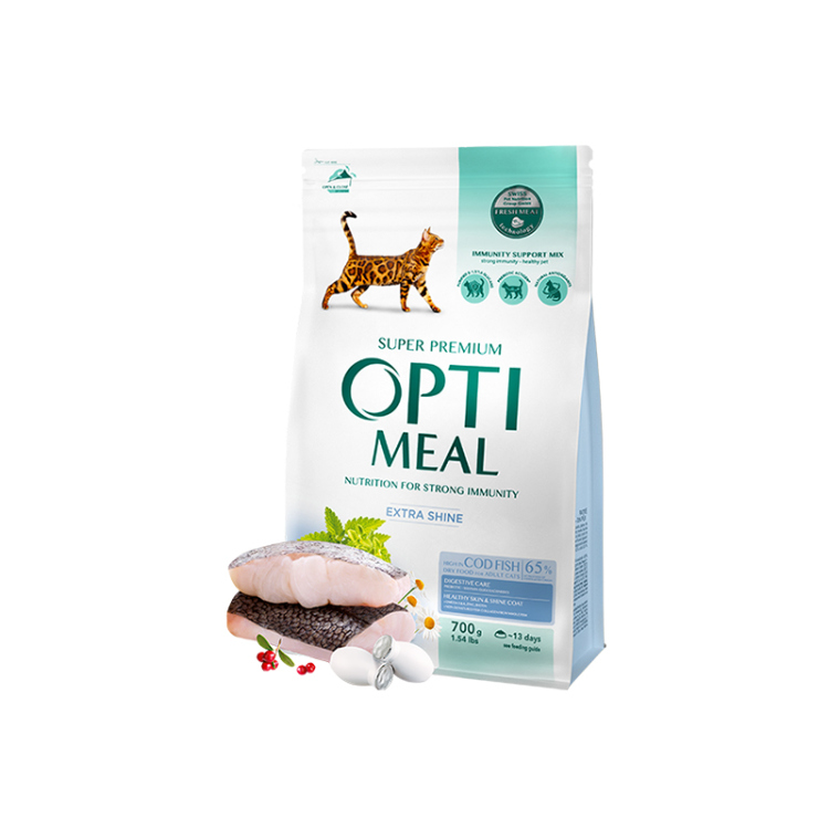 أوبتيميل طعام جاف للقطط البالغة – بنكهة سمك القد