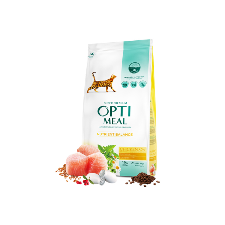 اوبتيميل طعام جاف للقطط البالغة غني بالدجاج