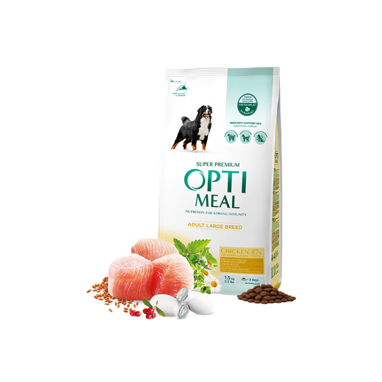 أوبتيميل طعام جاف للكلاب البالغة من السلالات الكبيرة – بنكهة الدجاج