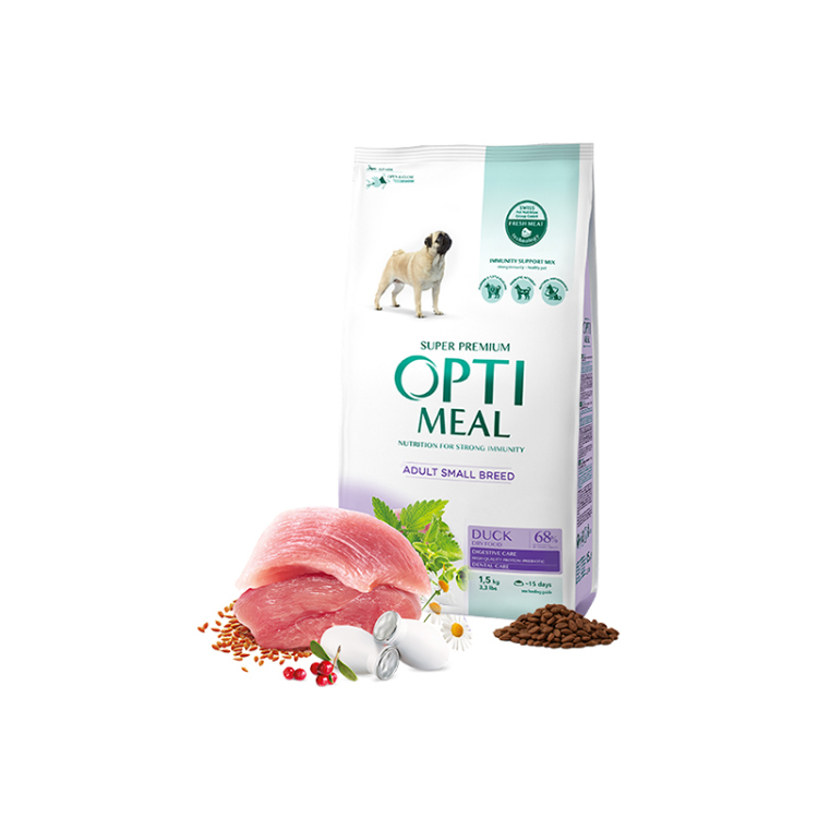 أوبتيميل طعام جاف للكلاب البالغة من السلالات الصغيرة – بنكهة البط