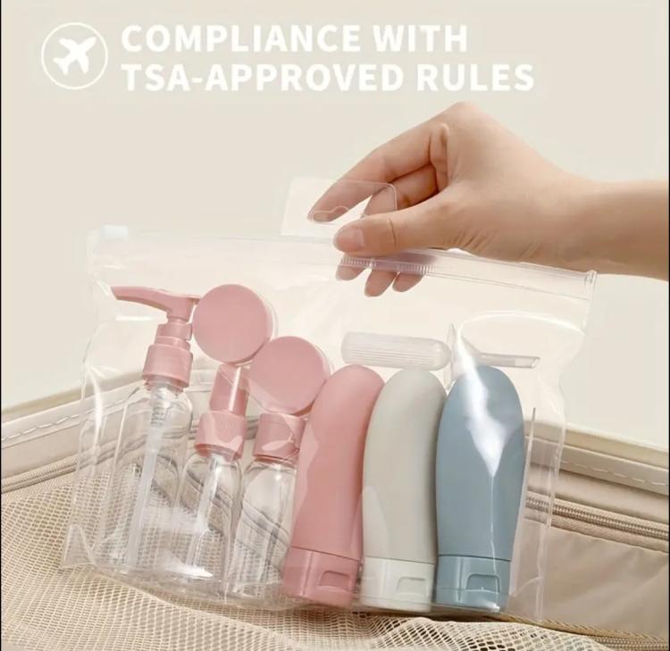 11pcs Travel Bottle Set for Toiletries, Empty Refillable Containers for Travel