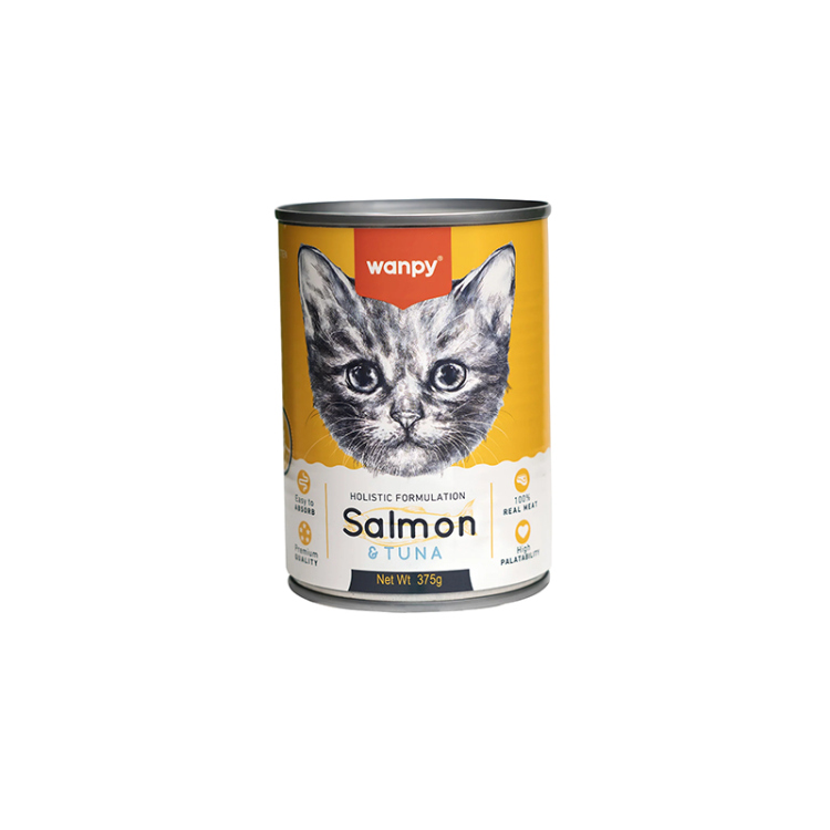 وانبي طعام معلب للقطط الصغيرة – بنكهة التونة والسلمون – تركيبة شاملة