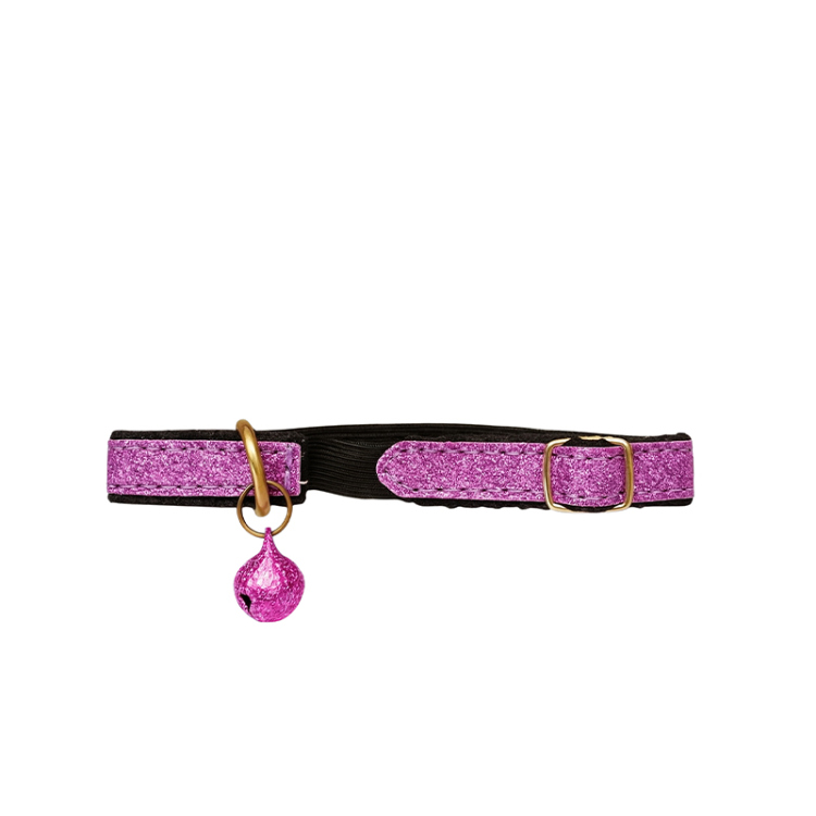 طوق قطط فخم مزين بالجرس – بنفسجي لامع