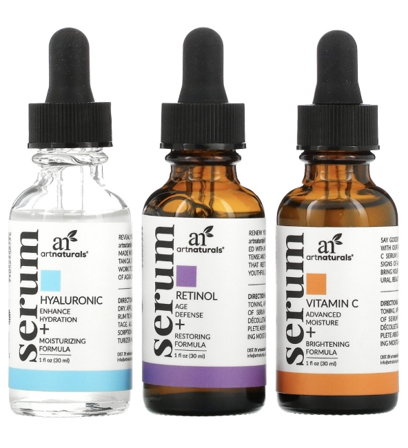 Serum Trio Set, Hyaluronic, Retinol & Vitamin C