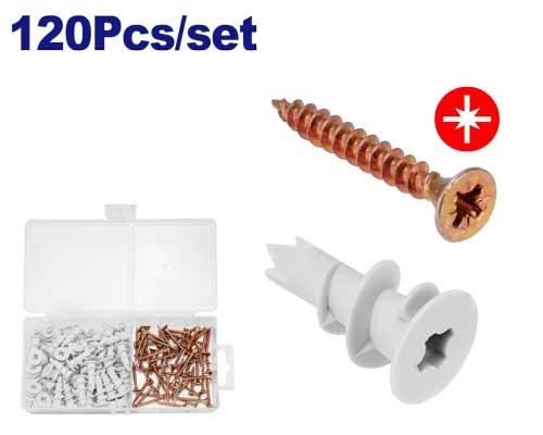 براغي مع اسفين جبسن بورد طقم 120 قطعه      EMXT1B01