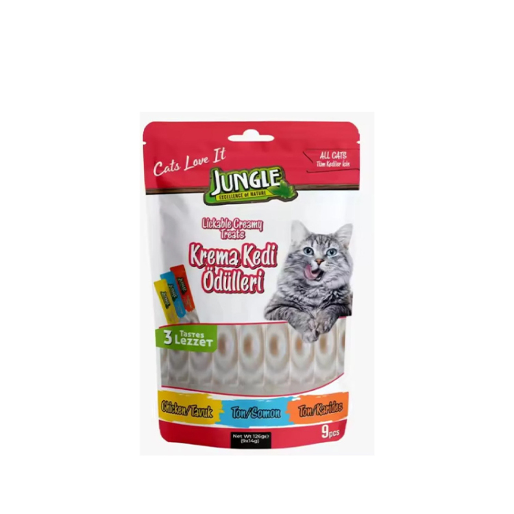 جنغل – مكافآت كريمية للقطط بـ3 نكهات لذيذة