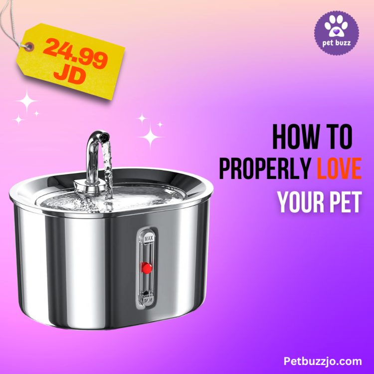 Pet Water Fountain Stainless Steel, 2.5L/85oz Automatic Cat Water Dispenser with Water Level, Super Silent Suitable for Multiple Pets, 2 Pack Filter Replacement