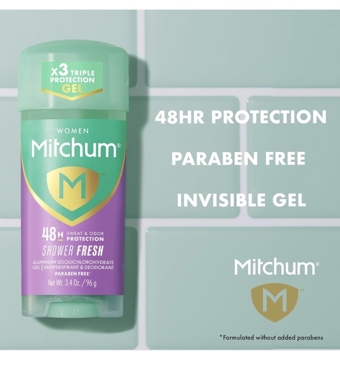 Mitchum Women Gel stick Antiperspirant Deodorant shower fresh 