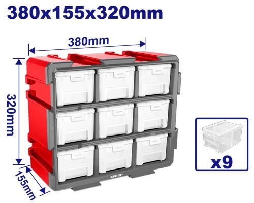 خزانه علب براغي مسكر 9 علب   EMTB8331