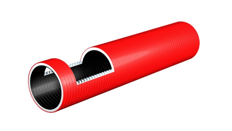 بربيج ماء حلزوني سعودي ازرق- احمر  PU 30 متر 2 انش