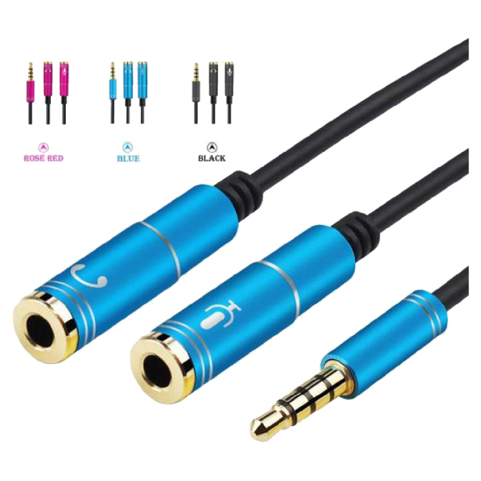 كيبل من 2 اوديو ذكر3.5  الى اوديو انثى 3.5