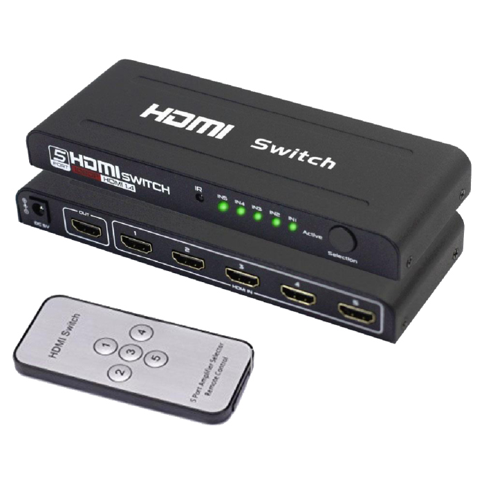 مع ريموت 5 مداخل  HDMI سويتش