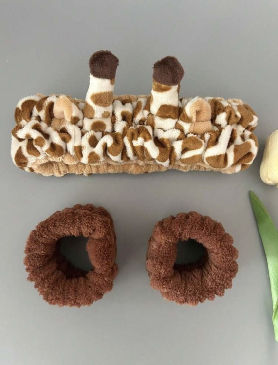 3pcs Giraffe Ear Headband & Wristband Set