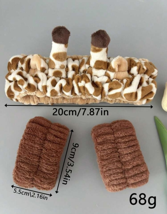 3pcs Giraffe Ear Headband & Wristband Set