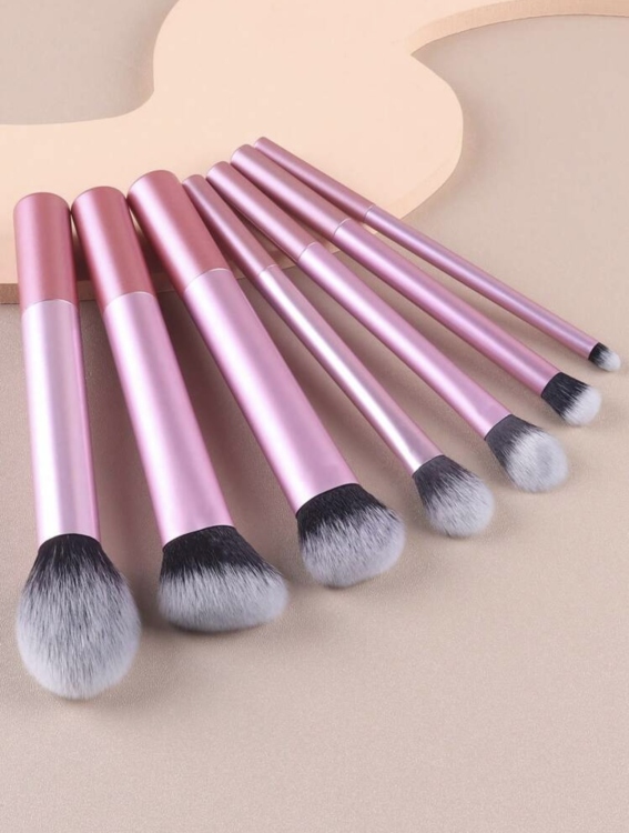 7pcs Pink Makeup Brush Set 