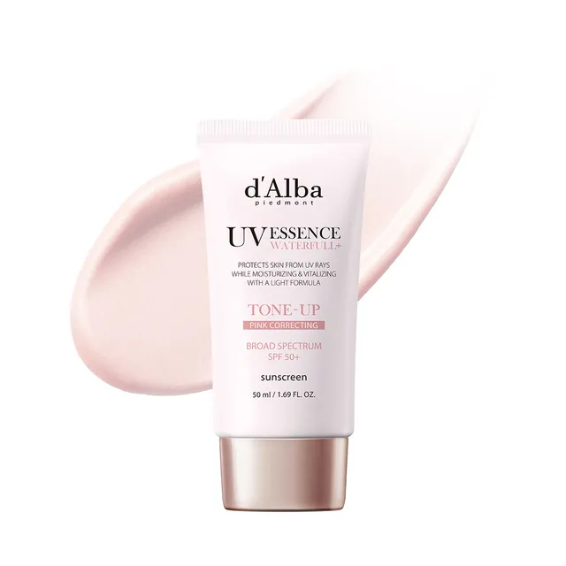 d’Alba UV Essence Waterful Tone-Up Pink Suncream  واقي شمس بديل للفاونديشن 
