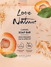 LOVE NATURE CARING SOAP BAR WITH ORGANIC OAT & APRICOT -  LOVE NATURE Caring Body Lotion with Organic Oat & Apricot-500 ml - Oriflame shape ball   41492 - 41260. -  27210  