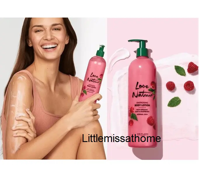 LOVE NATURE Exfoliating Shower Gel - body lotion - soap bar ( Mint & Raspberry ) - Exfoliating glove 41496 - 41505 - 41277 - 28021
