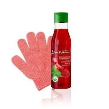 LOVE NATURE Exfoliating Shower Gel - body lotion - soap bar ( Mint & Raspberry ) - Exfoliating glove 41496 - 41505 - 41277 - 28021