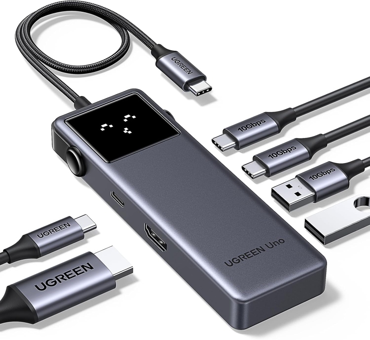UGREEN 35998 6-IN-1 UNO USB-C TO HDMI+2*USB 3.2 A+2*USB 3.2 C+PD POWER CONVERTER