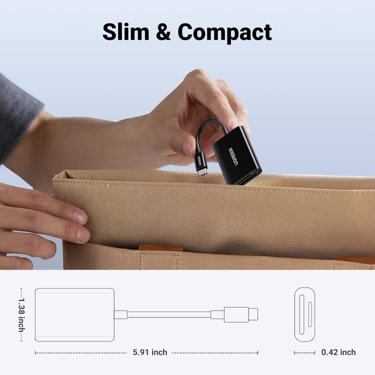  UGREEN 35622  2-IN-1 USB-C CARD READER