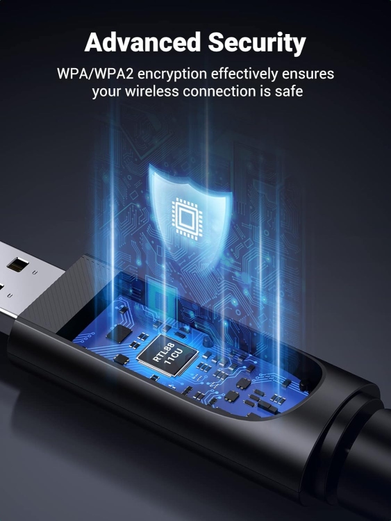  UGREEN 90339  AC650 HIGH-GAIN DUAL BAND WIRELESS USB ADAPTER