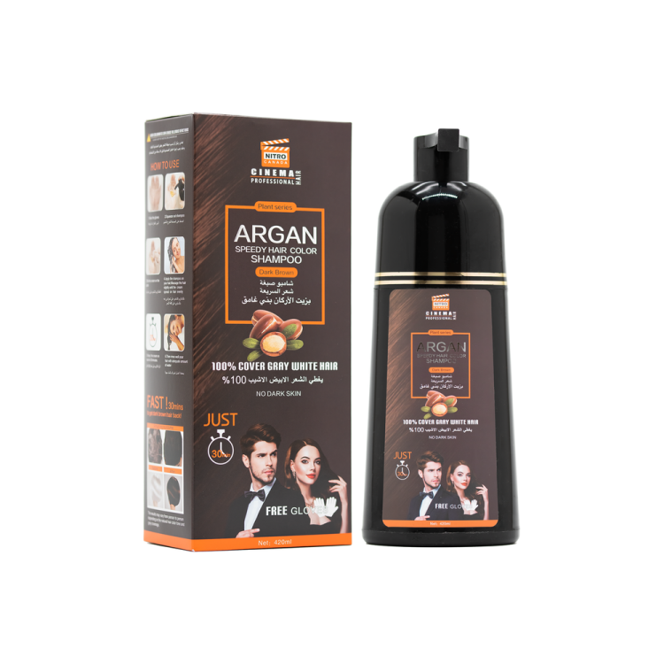 نيترو شامبو صبغة الشعر لون بني غامق 420 مل