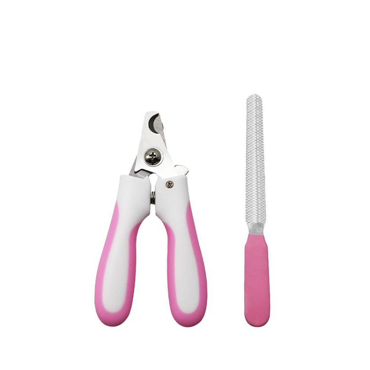 طقم قص أظافر للقطط والكلاب – مقص ومبرد (وردي)