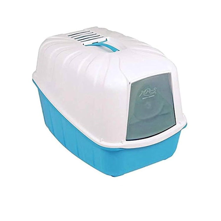 ليتر بوكس مغطى للقطط – أبيض وأزرق
