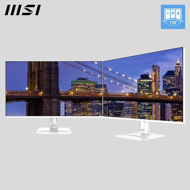 MSI PRO MP275W E2 27" IPS FULL HD 120HZ 1 MS EYE CARE -IN SPEAKERS  VGA & HDMI & DP - WHILE